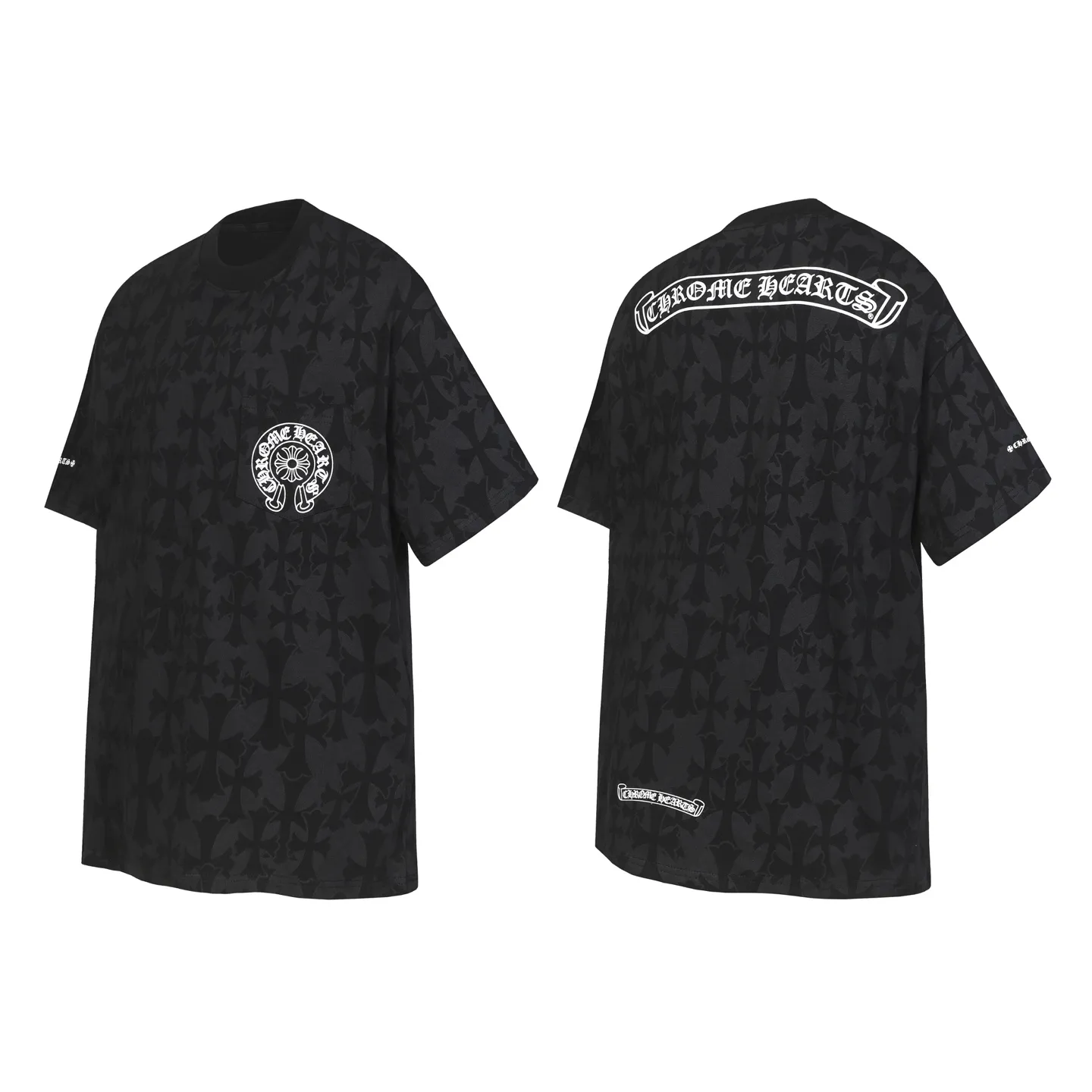 P170 Chrome Hearts CH Chrome Hearts Dark Pattern Horseshoe Sanskrit Short Sleeve T-shirt Uses direct injection imported machine printing Hardware and accessories are milled and customized Correctly configured Black 2025 Chrome Hearts authentic packaging 260 grams of custom-dyed double-yarn cotton Large version Loose and stylish Differentiated from lower versions Slim and long version The upper body stretches the hips 100% commitment: top quality Not fast food The highest version on the market Top quality - different from the ordinary versions on the market If you care about quality, you should also respect the price. Absolutely 0 after-sales service and 0 return rate so far. It’s hard not to love the style - 260g double yarn cotton custom dyed fabric - Correct high-density main mark, washed tag, hand-sewn